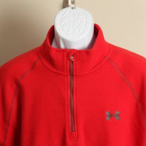 Under Armour Men's red with gray 1/2 zip Fleece Jacket XL shirt